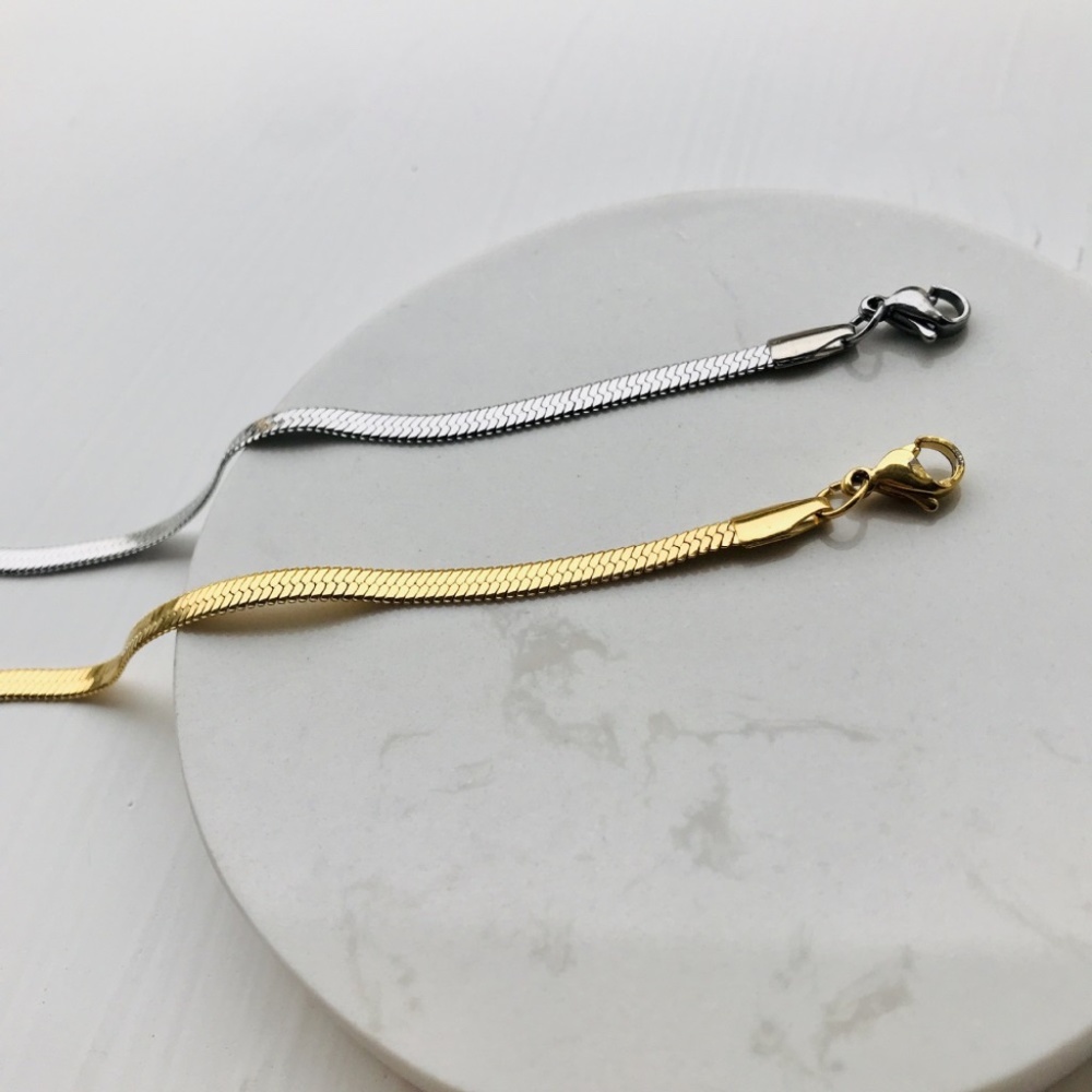 Herringbone Necklace Short Chocker Style